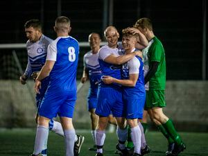 Martin Savident congratulates Charlie Platt on his goal for Rovers against the Island U18s last weekend at the KGV. Rovers face the other unbeaten team in their Stranger Cup group, Vale Rec, on Sunday. (Picture by Luke Le Prevost, 31653840)