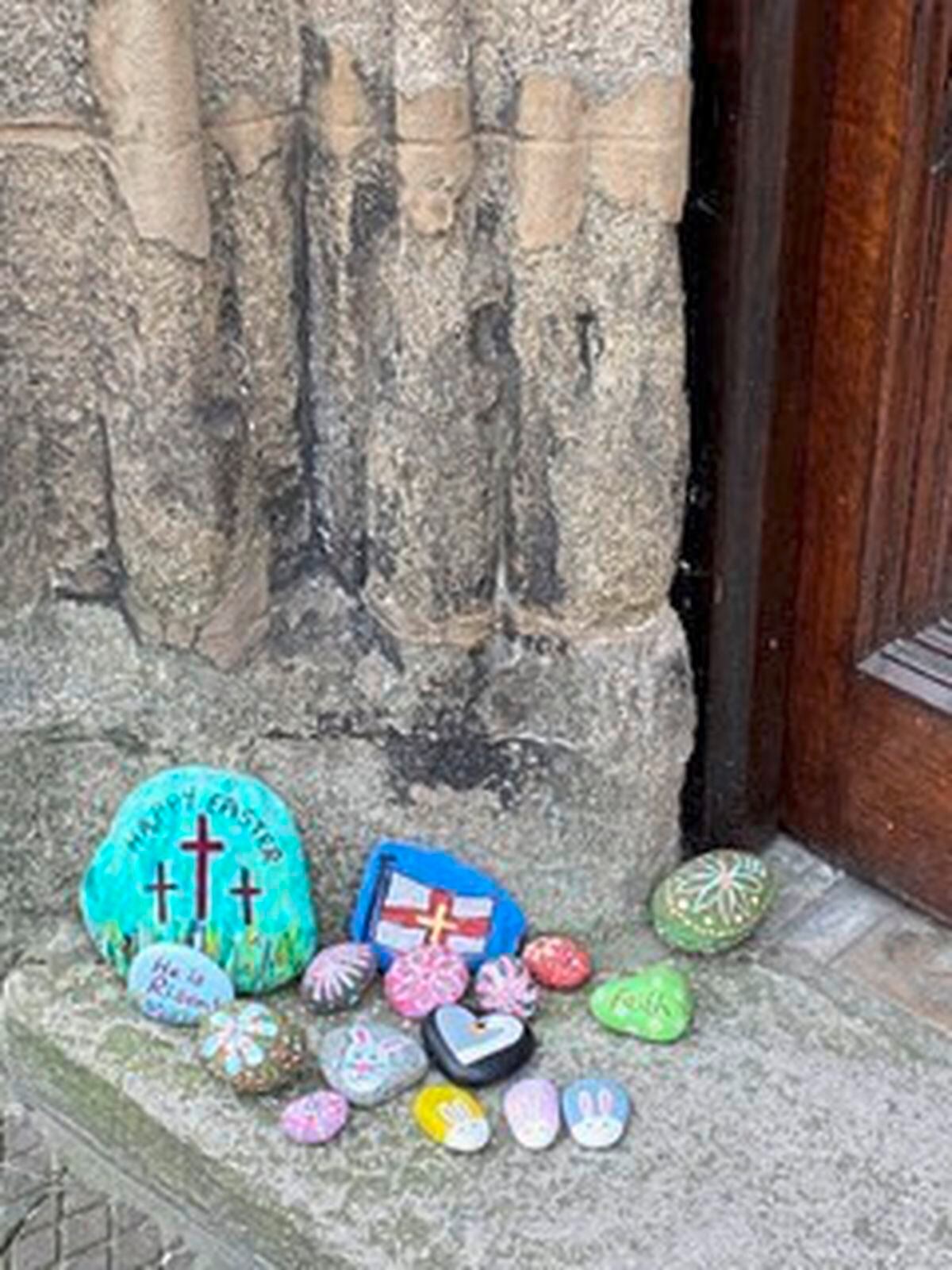 Painted pebbles from the Town Church community art gallery. Image supplied by Ruth Abernethy. (28254836)