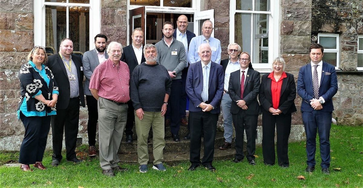 Alderney and Guernsey States members and officers at a drop-in in Alderney about the airport redevelopment.(Picture by David Nash)