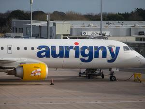 Aurigny used its Embraer to fly the first direct service to Dublin, but a licensing row is causing problems both for it and Blue Islands' service from Jersey. (Picture by Peter Frankland, 30664238)