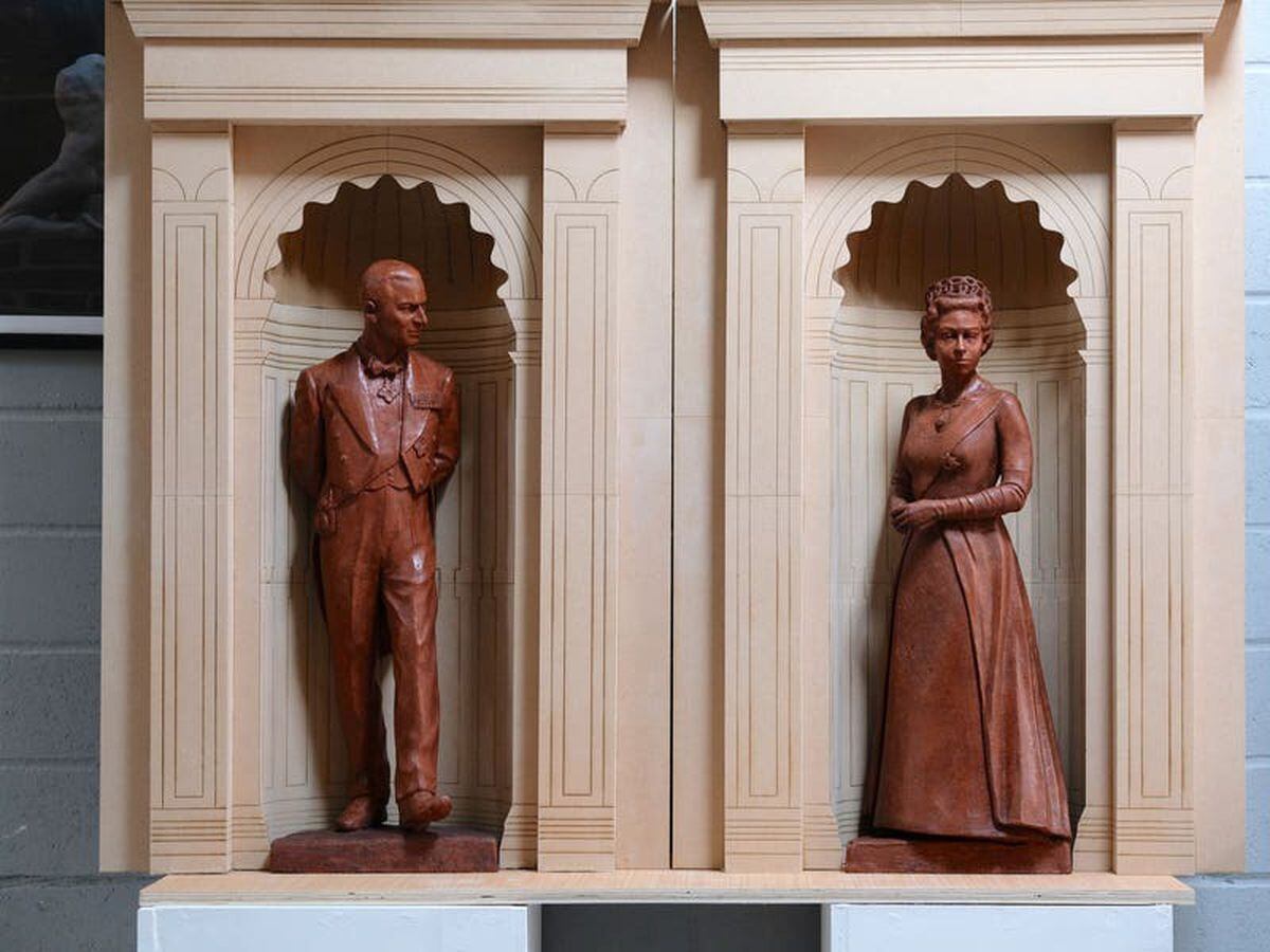 King unveils statues of late Queen and Prince Philip at Royal Albert