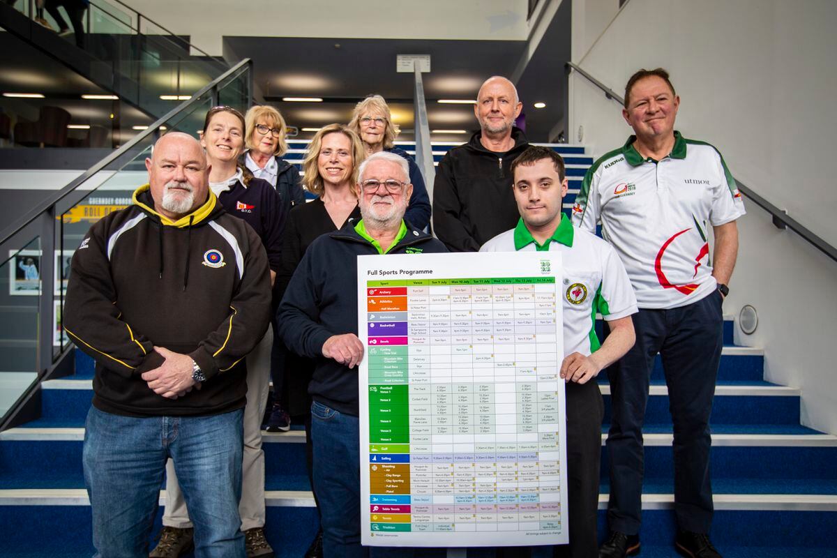 With 100 days until the Guernsey Island Games, some of the sports co-ordinators and games organising team gathered at Beau Sejour. (Picture by Sophie Rabey, 31957073)