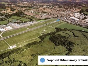The 164m. extension to Southampton Airport runway is at the end furthest from the M27 motorway.