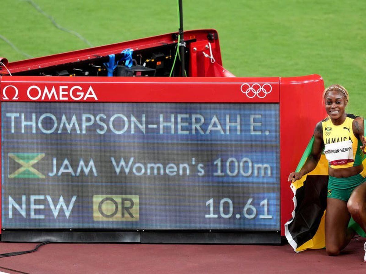 Elaine ThompsonHerah wins women’s 100 metres in Olympic record time