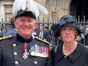 Lt-Governor Richard Cripwell and his wife Louise representing the Bailiwick at the Queen's funeral. (31281550)