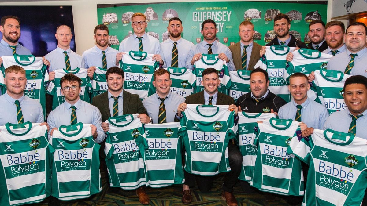 The Guernsey Raiders Siam Cup squad at this week's shirt presentation before they head to Jersey on Saturday. (Picture by Sophie Rabey, 32074388)
