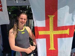 Proudly flying the Guernsey flag, 14-year-old Tatiana Tostevin, (Picture by Guernsey Commonwealth Games Association, 21124653)