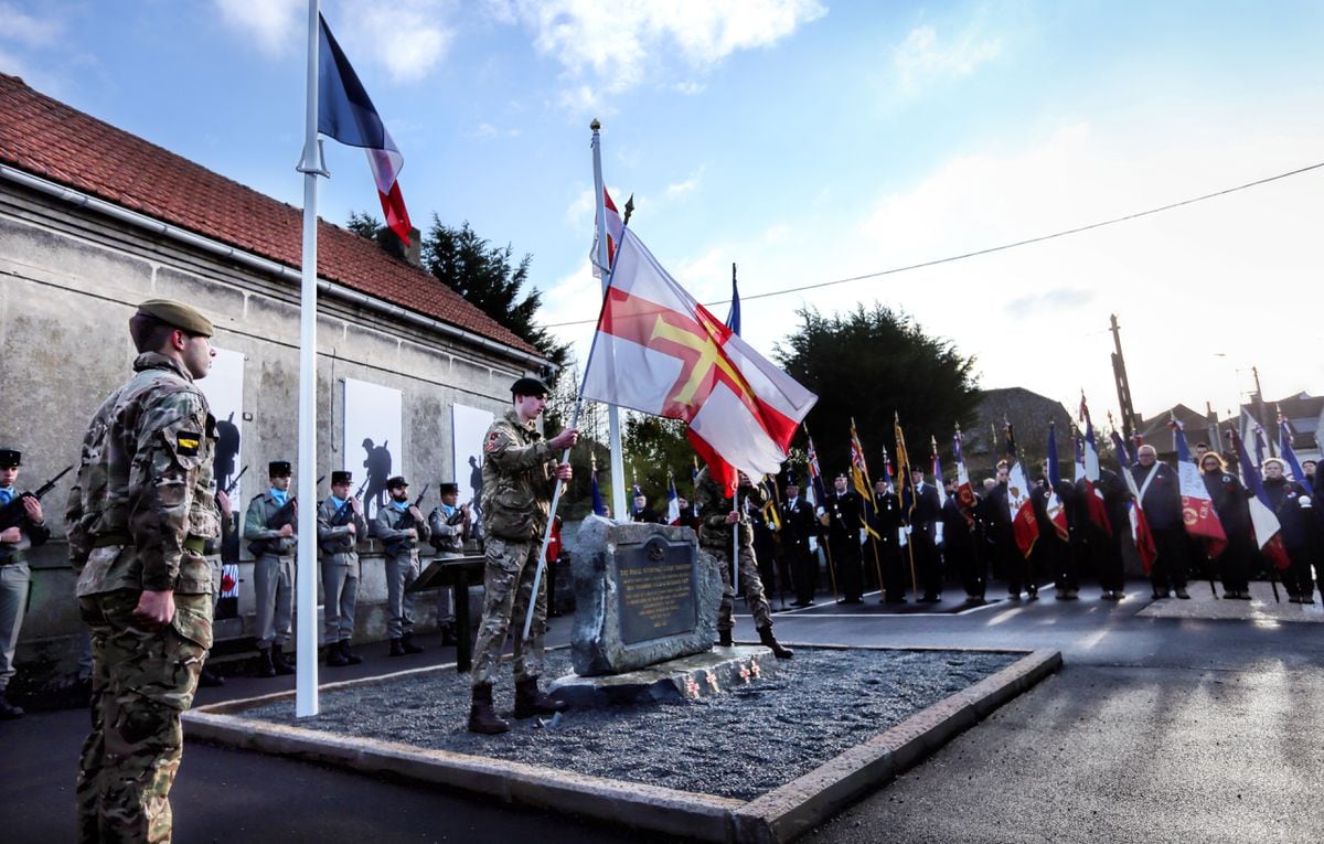 The Royal Guernsey Light Infantry commemoration in Masnieres, France, last year. (Picture by Peter Frankland, 20678868)