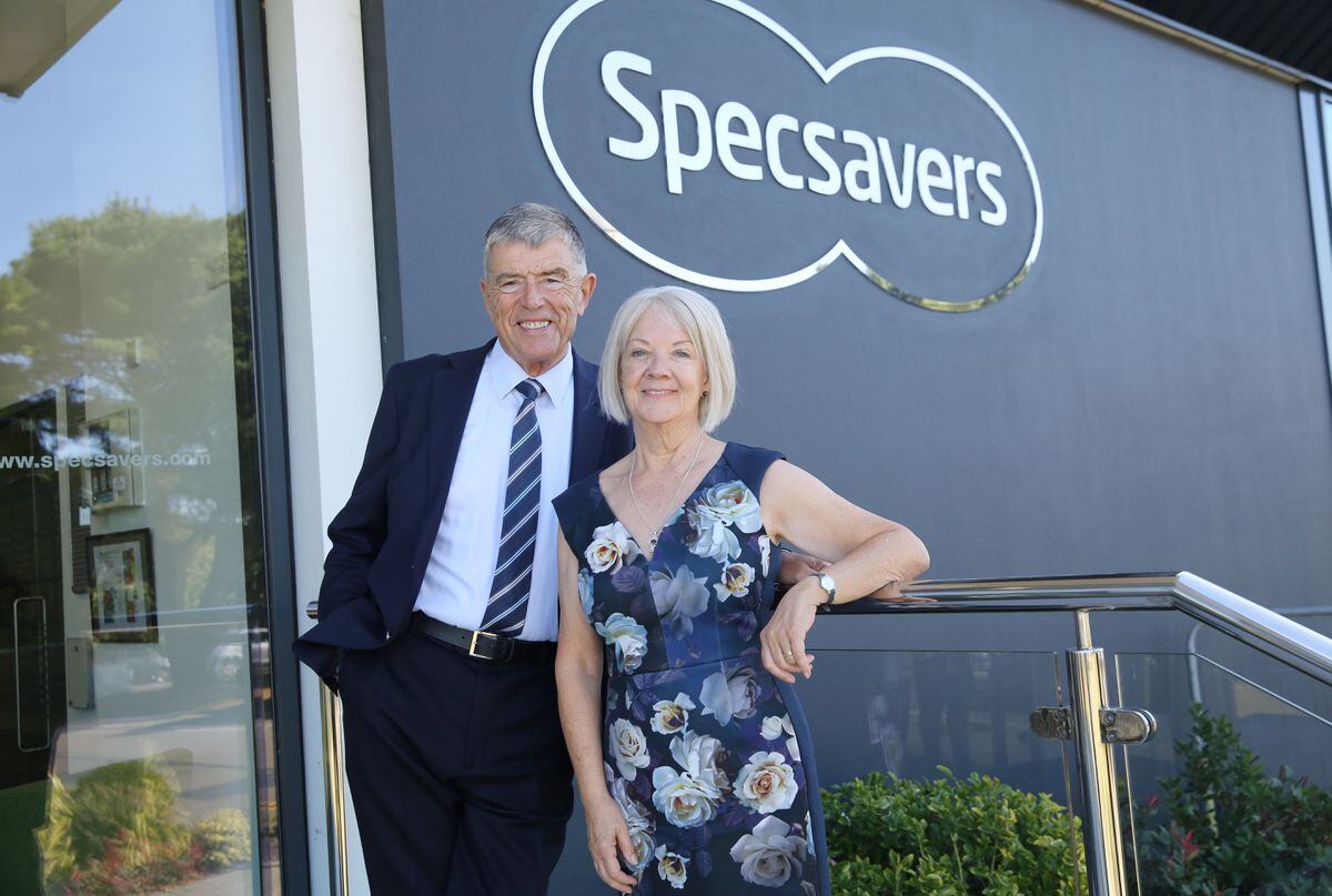Doug and Dame Mary Perkins, co-founders of Specsavers at the firm's HQ. (Picture by Adrian Miller, 24083890)