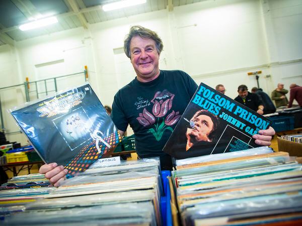 Nigel Chescoe was one of the volunteers at the Vale Earth Fair record sale, which enjoyed the greater space of its new home at Styx. (Picture by Peter Frankland, 31514248)