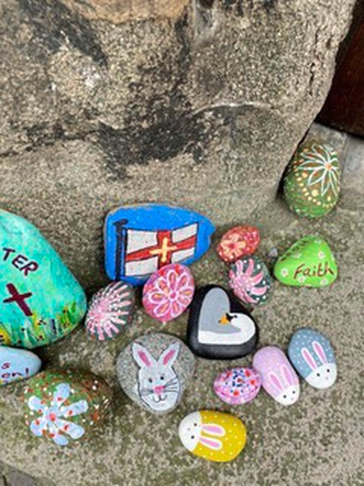 Painted pebbles from the Town Church community art gallery. Image supplied by Ruth Abernethy. (28254832)