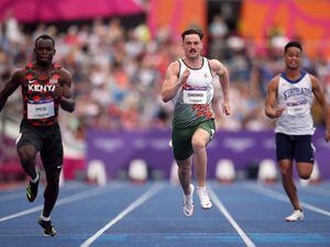 Guernsey’s Joe Chadwick on his way to a new Island record of 10.60sec. in the Men's 100m round 1 at Alexander Stadium on day five of the 2022 Commonwealth Games in Birmingham. Picture date: Tuesday August 2, 2022. Picture from PA (31104060)