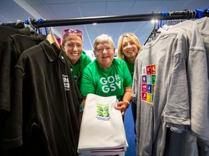 The remaining stock of Island Games clothes and merchandise is still on sale, with some items reduced to half price. Left to right, merchandising team leader Nadia Newton, Jenny Hamon and Sinead Granville with some of the items available at Beau Sejour. (Picture by Luke Le Prevost, 32417503)