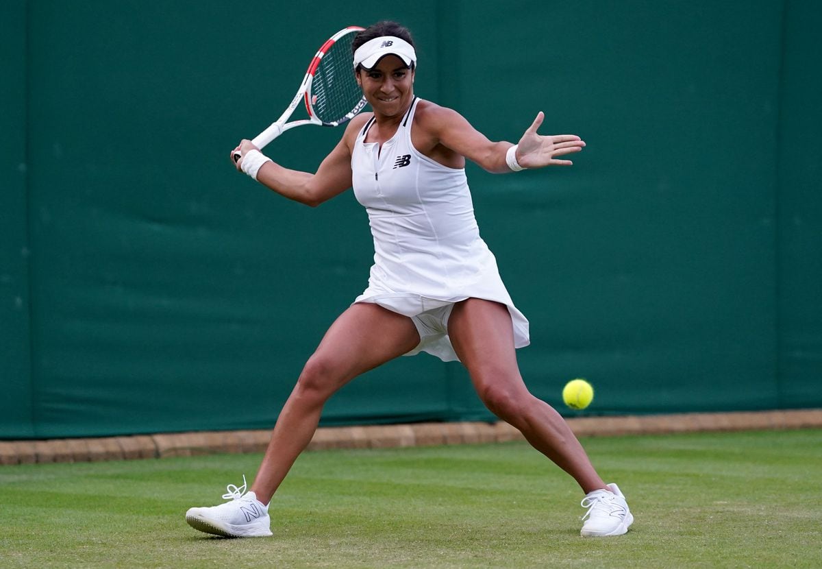 Heather Watson in action against Wang Qiang at Wimbledon. (Picture by PA Wire / PA Images) (30985638)