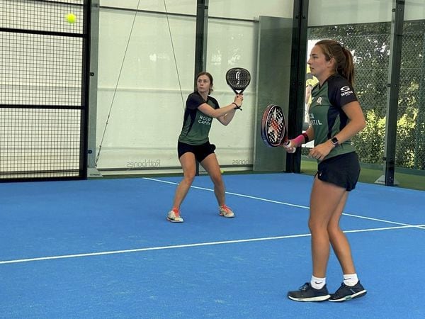 Padel Inter-Insular for the Corcuera Cup in Jersey. Lauren Watson-Steele and Lauren Barker who picked up a full four points for the team.
Picture supplied by Sara Woolland, 03-10-22 (31331692)