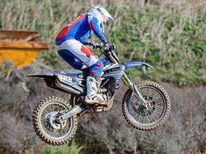 Pic supplied by Andrew Le Poidevin: 23-10-2021...GK&MC Motocross championship at Pleinmont, Round 4. Owen Waddingham takes to the air.. (30122059)