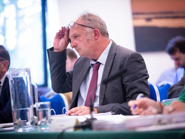 Picture By Peter Frankland. 13-09-23 Scrutiny Hearing with Economic Development at Castel Douzaine. Deputy Neil Inder.. (32540645)