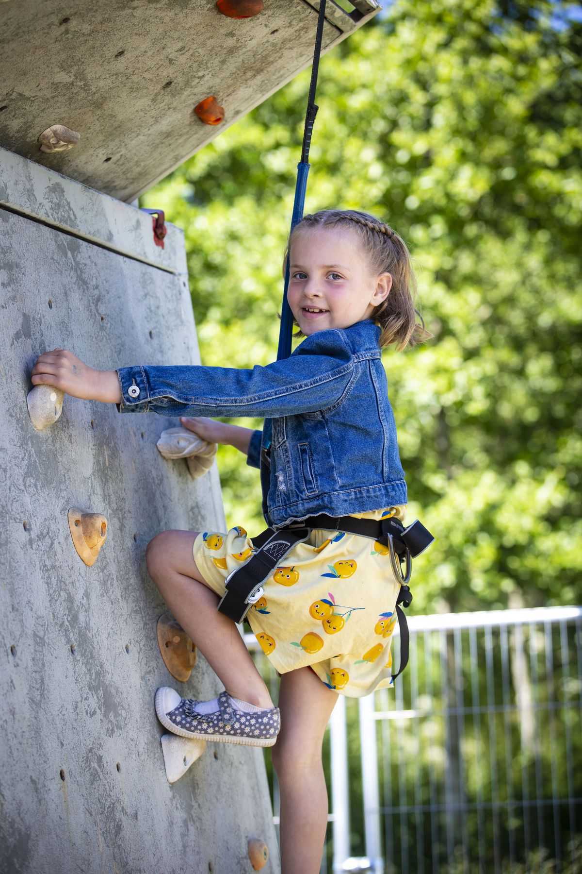 Lola Domaille, 7 on the climbing wall. (Picture By Peter Frankland, 30873445)