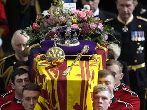 Members of the royal family follow the coffin of Queen Elizabeth II as it is carried out of Westminster Abbey during her State Funeral in central London. Picture date: Monday September 19, 2022. (31281914)