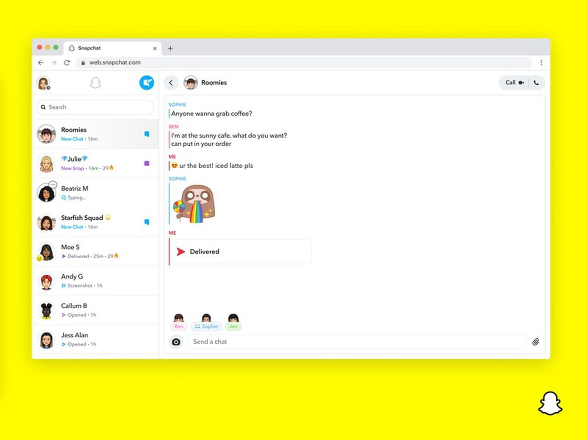 snapchat-calling-and-messaging-to-be-made-available-on-the-web