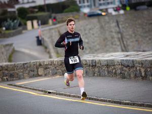 Run leader Chris Norman strides into first transition. (Picture by Sophie Rabey, 31866150)