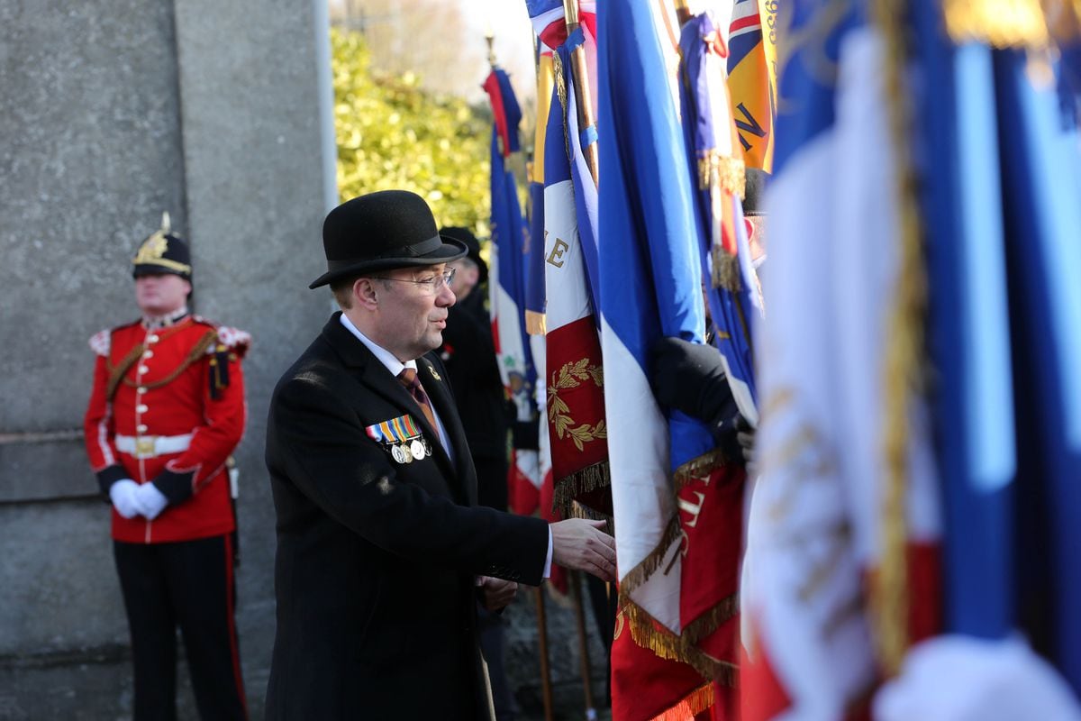 Chris Oliver, chairman of the RGLI charitable trust, at the ceremony to unveil the memorial in France in November 2017.(Picture by Peter Frankland, 26480114)