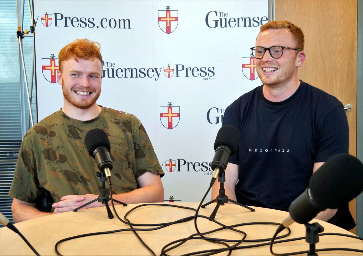 Smiling siblings: The Armstrong brothers, Matt and Anthony (in glasses), are the special guests on this week's Guernsey Press Sport Podcast ahead of the big National Two South game between Guernsey Raiders and Redruth. The episode is out now. (Picture by Gareth Le Prevost, 30137697)