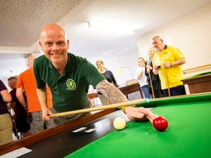 Picture by Sophie Rabey.  29-04-23.  Bar billiards action at KGV..Paul Le Gallez. (32061798)