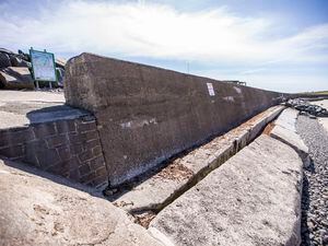 Despite experts insisting the L'Ancresse wall is irrelevant in holding back the tide, the States seems minded to continue to fund repairs for no real obvious purpose, rather than pulling it down. (Picture by Sophie Rabey, 30073628)
