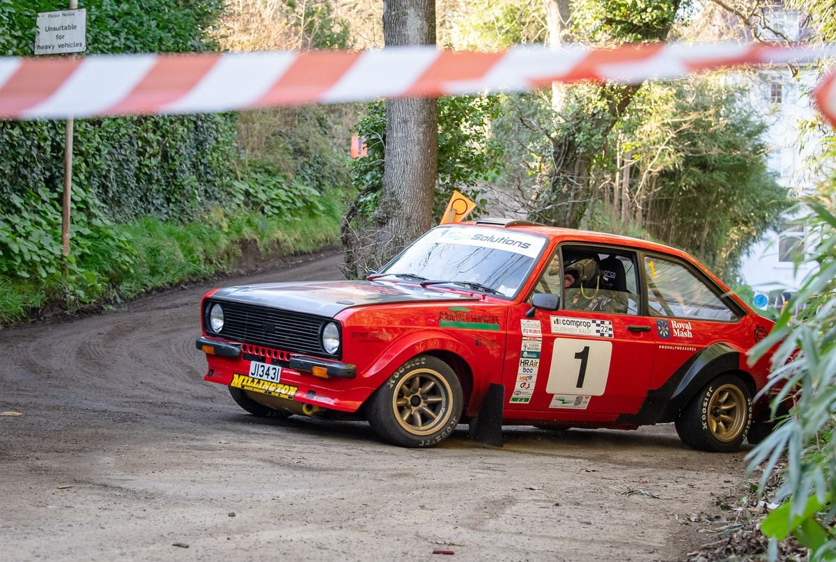 Ross Le Noa and Dominic Volante tackling one of the chicanes near the Manor Hotel in this year's event.(Picture by Andrew Le Poidevin)
