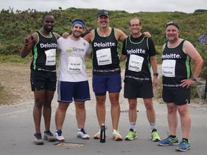 Brett Bewey (centre) and his Deloitte colleagues who are competing in this year's event. (Picture by Jamie Ingrouille, 32356861)