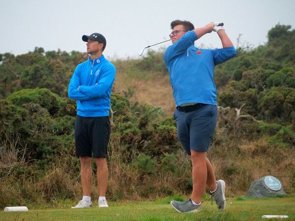Ollie Chedhomme, right, and Danny Blondel are two of the five players selected in the Guernsey men's Island Games squad. (Picture by Gareth Le Prevost, 31719732)