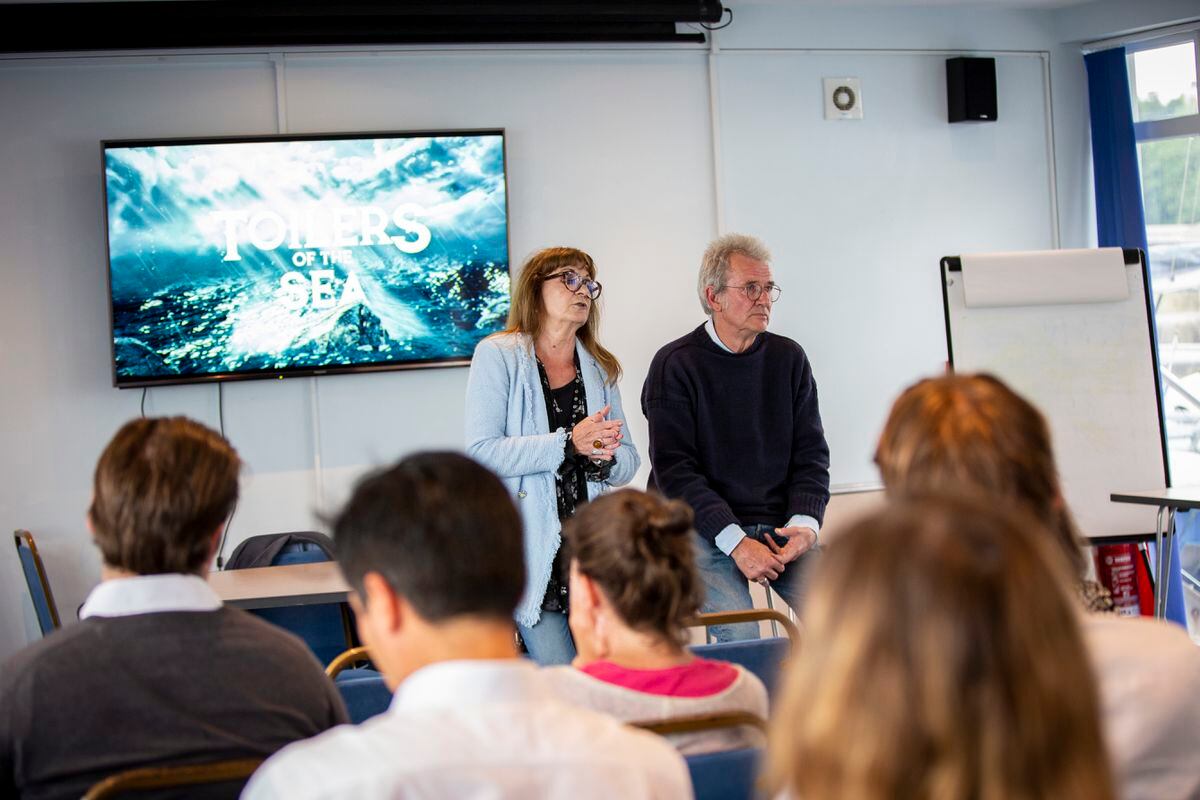 There was a lot of public interest when Toilers of the Sea film producers Joy Mellins and Dave Shanks held an informal Q&A meeting at the Guernsey Yacht Club. (Picture by Luke Le Prevost, 30963617)