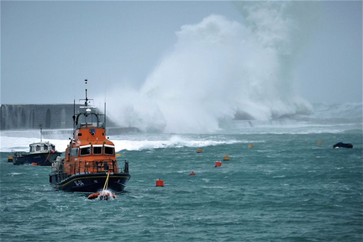Alderney’s 1,430 metre breakwater protects Braye Harbour from the worst effects of storms. (Picture by David Nash)