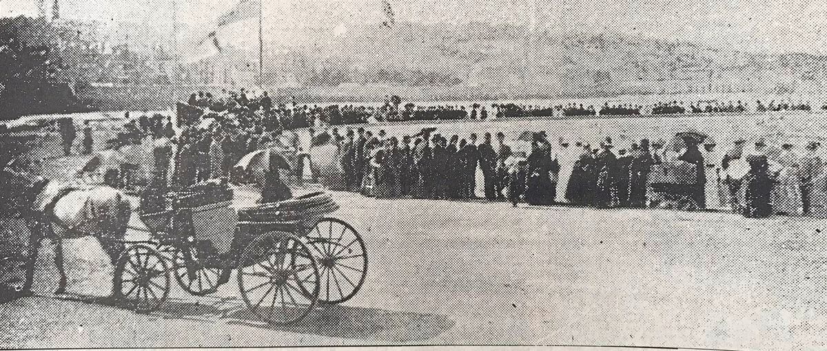 The big opening day in 1887. A crowd of 4,000 was estimated to have attended. (25614926)