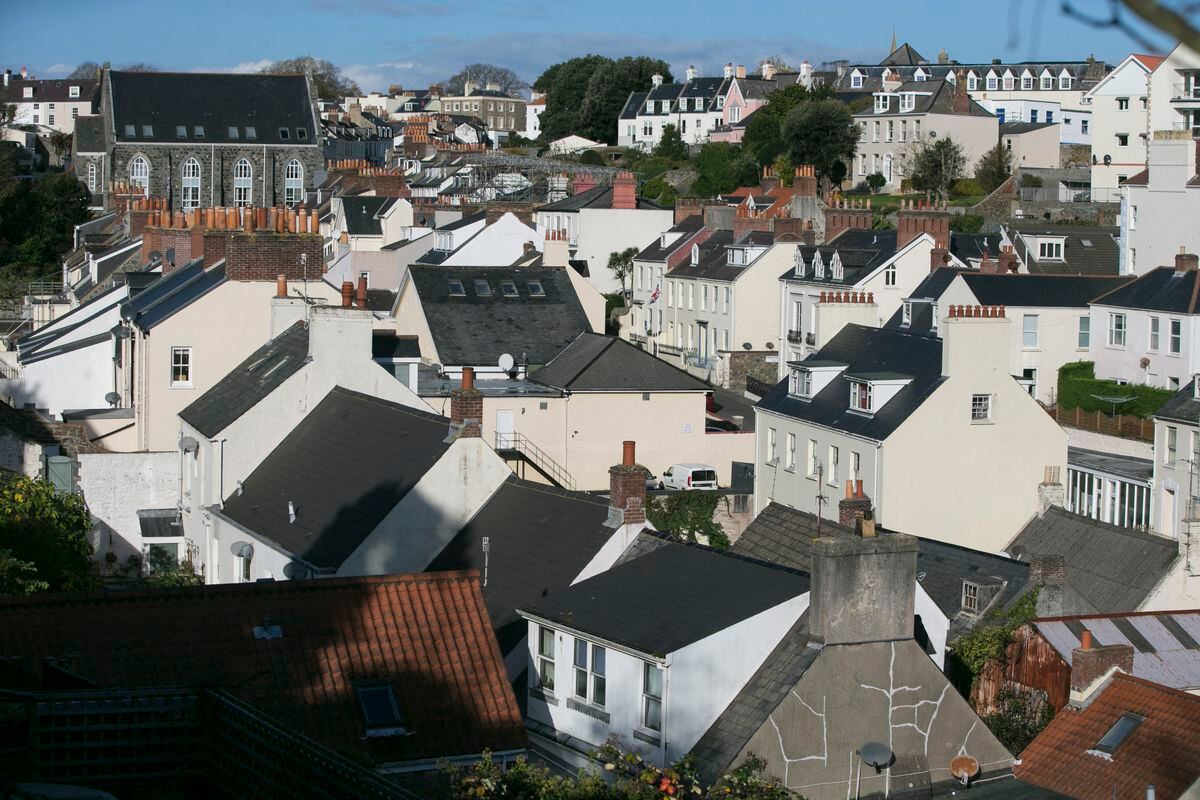 Pic by Adrian Miller 05-11-20 Generic St Peter Port Town pics Gpweb generic housing rooftops property market residential Victoria Road. (31321051)