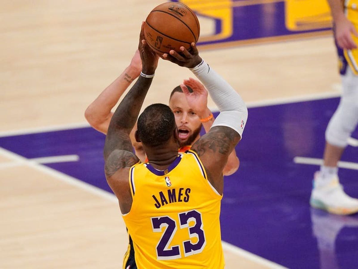 LeBron James sinks gamewinning threepointer for Lakers over Warriors