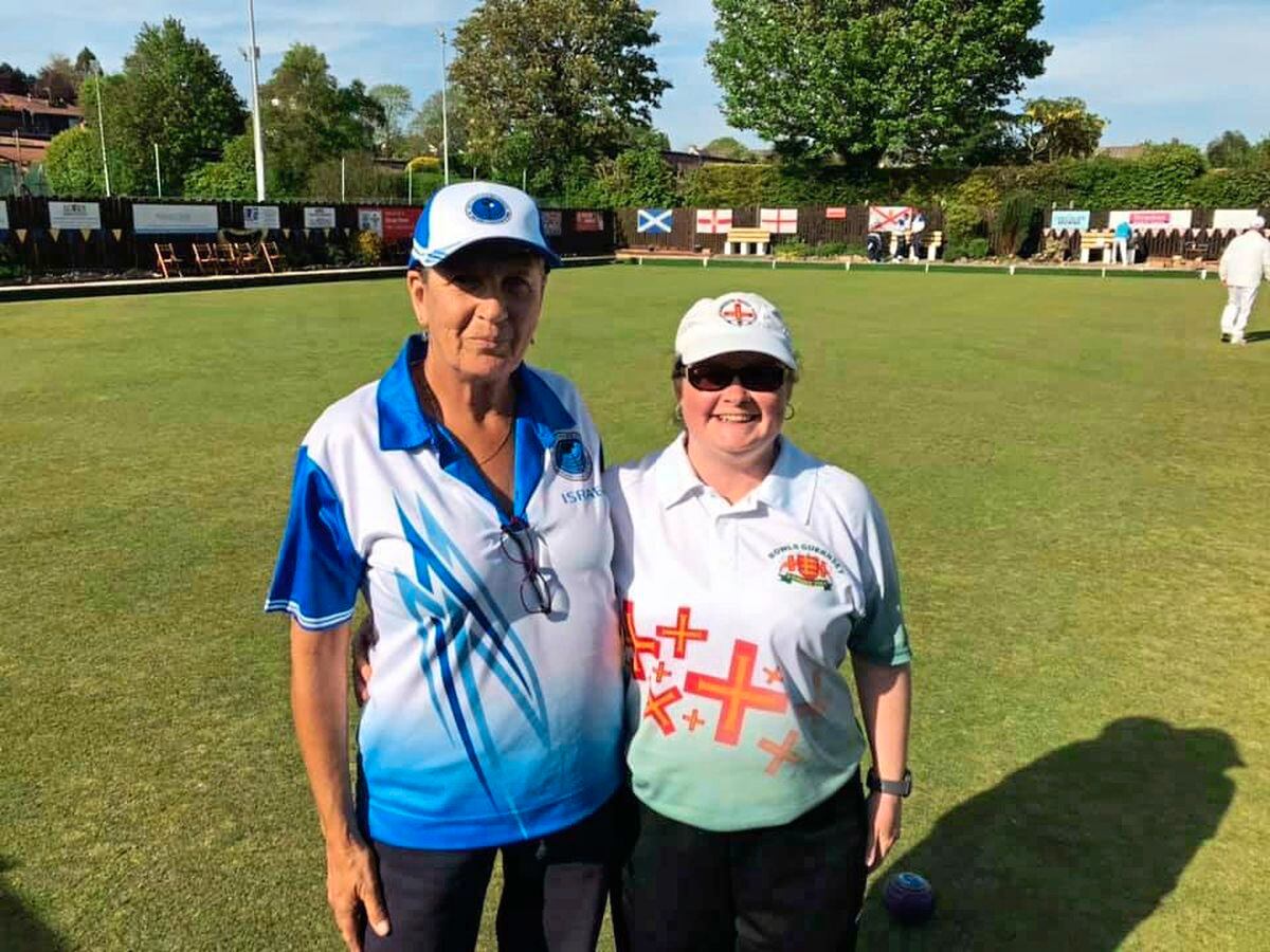 Atlantic Championships 2019 finalists Rita Gilor of Israel and Guernsey's Lucy Beere, right. (Picture from Bowls Guernsey)