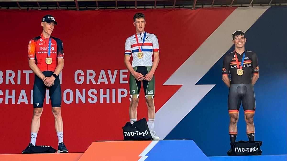 All smiles... Sam Culverwell (right) on the podium at the British Gravel Championships. (Picture from Kings Cup Gravel Festival, 32542591)