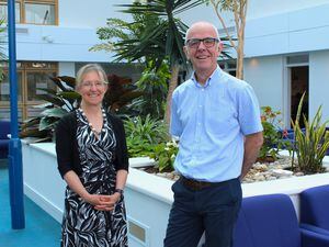 Consultant ophthalmologist Miss Suzie Dorey, who has retired from the Medical Specialist Group, with MSG chairman Dr Steve Evans. (32512980)