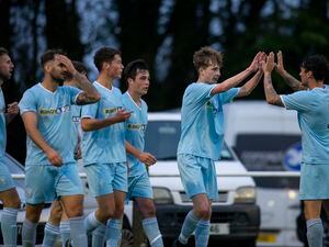 North celebrate one of their goals in their Guernsey FA Cup final win over Rovers at the end of last season. The holders will begin their defence against Grand Fort Road neighbours Vale Rec next season. (Picture by Luke Le Prevost, 30863845)