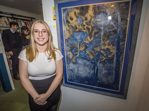 Picture by Sophie Rabey.  15-12-20.  .The Sovereign Art Foundation Students Prize 2020 at Guille-Alles Library..Isabella Lee - Inverted - Forest Colours.  Key Stage 5 + overall. (29513641)