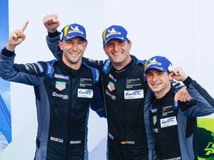 MOTORSPORT The Dempsey Proton Racing team won the GTE-Am class at the Six Hours of Spa-Francorchamps. Left to right: Harry Tincknell, Christian Ried and Seb Priaulx
Picture from Porsche Motorsport, 09-05-22 (30802663)