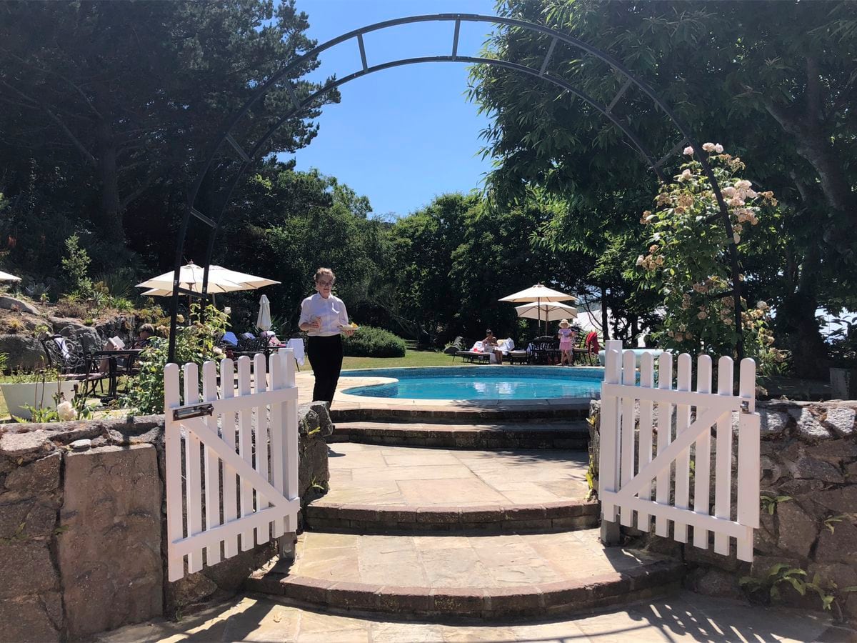 Herm's White House Hotel pool area. (Image supplied by Herm Island)