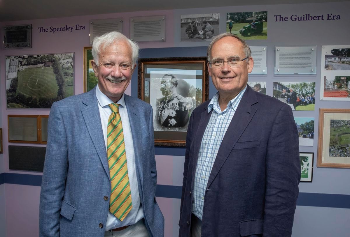 Stuart Falla, left, and Sir Richard Collas at the official opening of the Perkins Suite at KGV Playing Fields. (Picture by Chris George, 28458845)