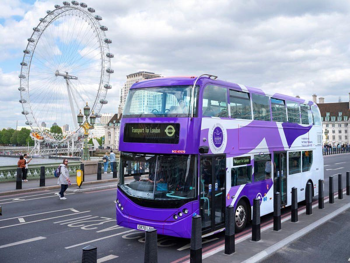 London buses given purple makeover ahead of Platinum Jubilee