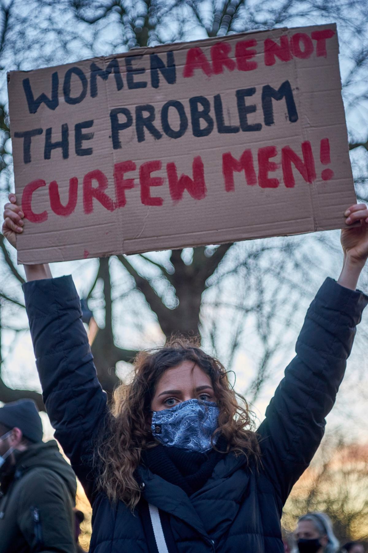 A protestor showing support for Baroness Jones’s suggestion. (Shutterstock)