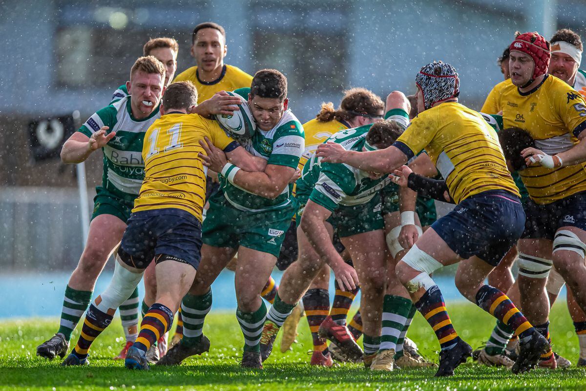 Dan Morgan, pictured against Old Albanians earlier in the season, scored a try for Guernsey in the reverse fixture. (Picture by Martin Gray, 30708068)