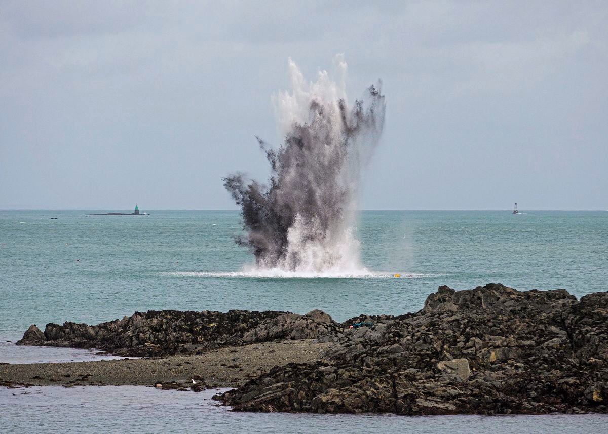 Royal Navy divers have detonated a WW2 bomb found on the seabed, not far from the QEII Marina. (Picture by Peter Frankland, 28916670)