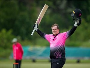 Luke Le Tissier raises his bat to acknowledge his cnetruGuernsey Cricket.Canaccord Griffins v 2mi Wanderers.Odey Wealth Weekend Championship... .www.guernseysportphotography.com. (32136544)